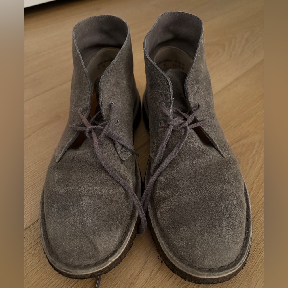 Clarks Gray Suede Chukka Boots